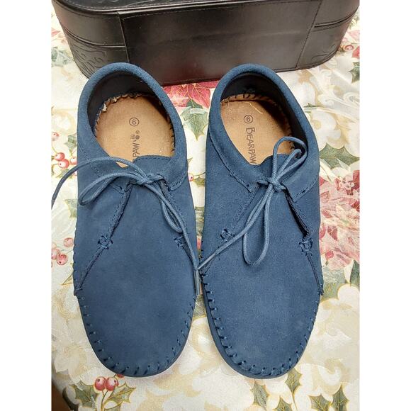 Bearpaw Ellen Cow Suede Shoes Moccasin style in blue Size US 9 1971 W-Ellen - Picture 3 of 5